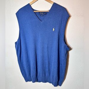 Polo Ralph Lauren Mens Sweater Vest Size 2XLT Tall 100% Pima Cotton Golf T1122